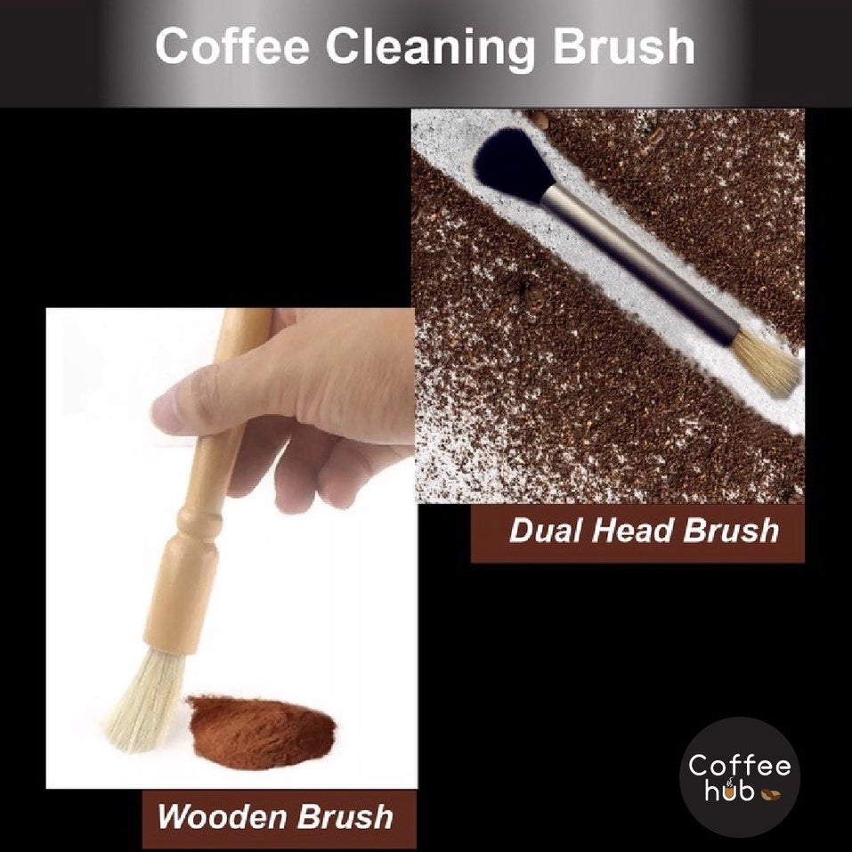 (Ready Stock)Coffee Espresso Grinder Machine Coffee Powder Cleaning Soft and Firm Dual Brush Bristles