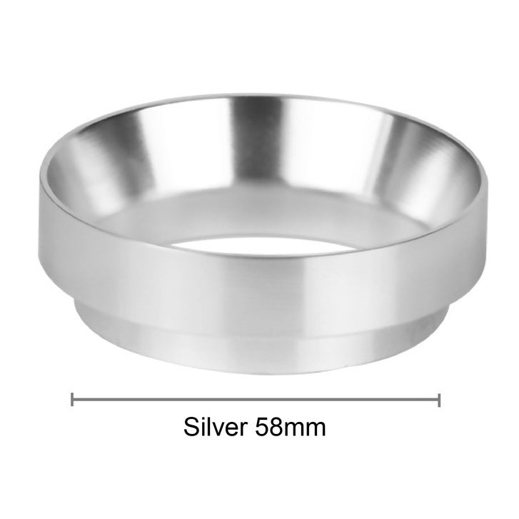 (Ready Stock)Coffee Espresso Aluminium Dosing Ring Magnetic Funnel Silver Black 51mm 53mm 58mm