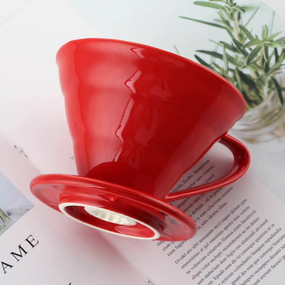 (Ready Stock)Coffee Dripper V60 Filter Coffee Size 01 02 Ceramic White Red Black