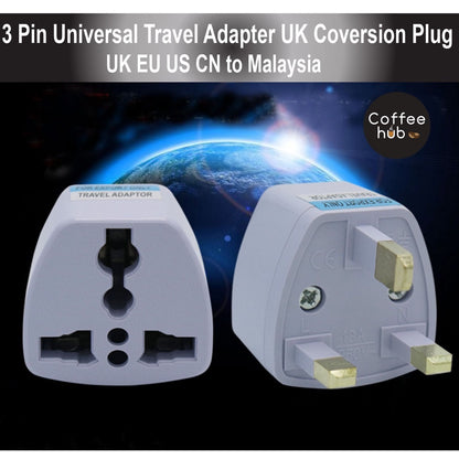 (Ready Stock)Home Travel Socket EU Power Universal 3 Pin UK Adapter Convertor Plug UK/EU/US/CN to Malaysia