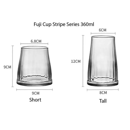 (READY STOCK)Coffee Latte Juice Wine Drink Clear Tempered Glass Cup Japanese Style IN Fujiyama