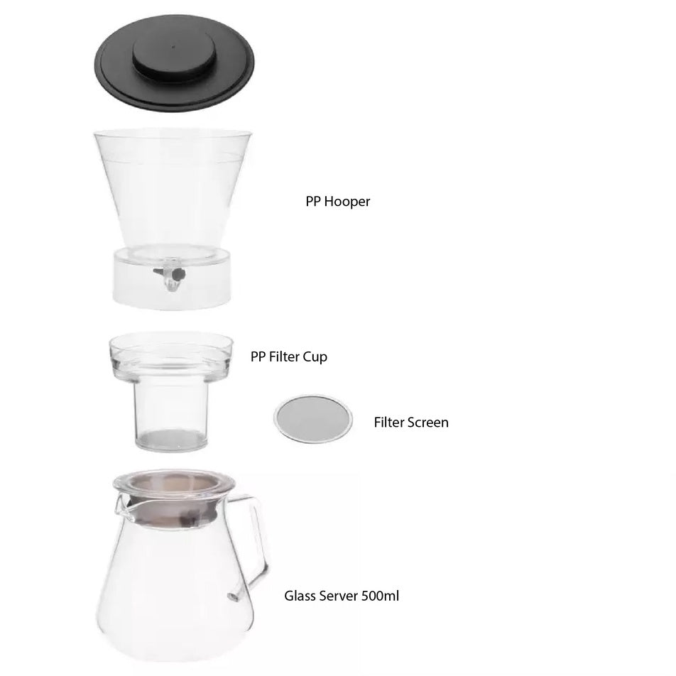 (READY STOCK)Coffee Ice Drip Pot Cold Brew Coffee Maker Glass Server Immersion Extraction 500ml Capacity