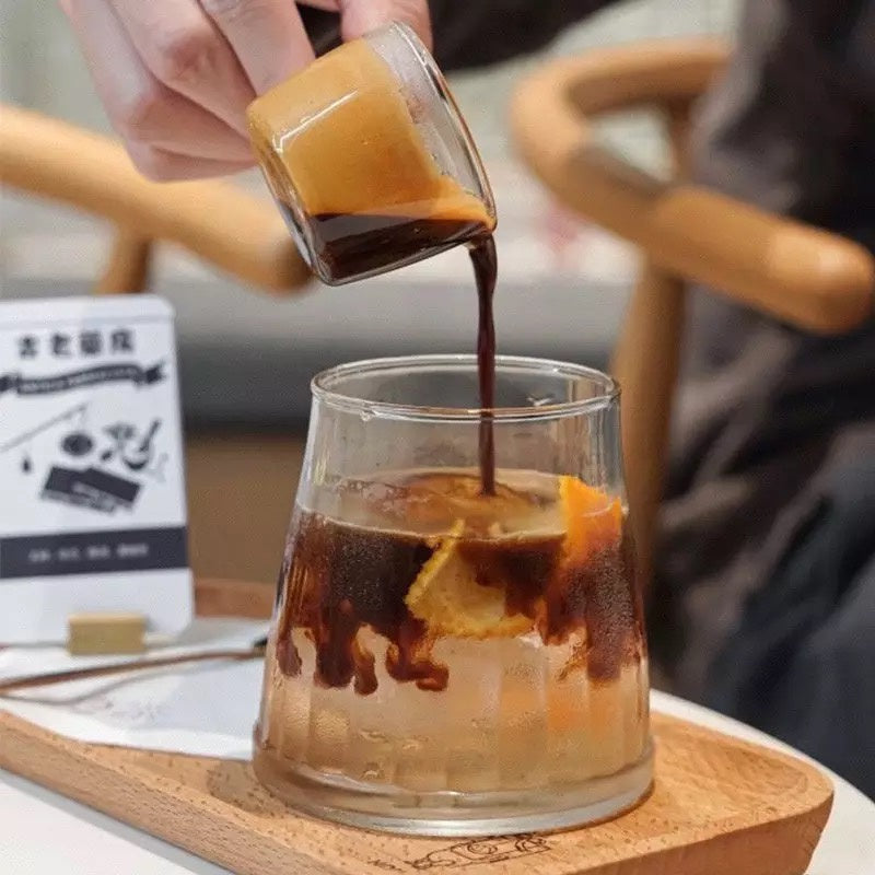 (READY STOCK)Coffee Latte Juice Wine Drink Clear Tempered Glass Cup Japanese Style IN Fujiyama