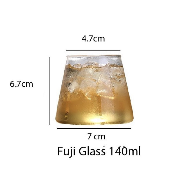 (READY STOCK)Coffee Latte Juice Wine Drink Clear Tempered Glass Cup Japanese Style IN Fujiyama