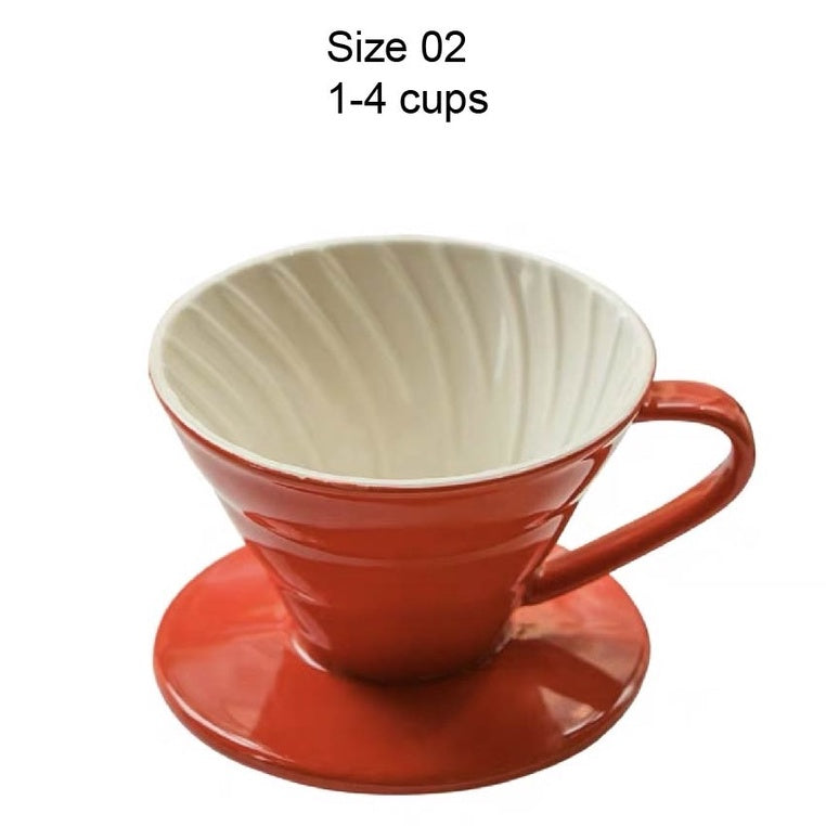 (Ready Stock)Coffee Dripper V60 Filter Coffee Size 01 02 Ceramic White Red Black