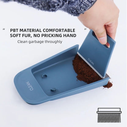 (Ready Stock)Espress Coffee Grinder Powder Work Top Wet Dry Dual Cleaning Brush With Broom and Dustpan