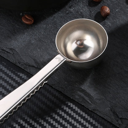 (Ready Stock)Coffee Espresso Tea Stainless Steel Measuring Scoop Spoon cum Fresh Sealing Clip