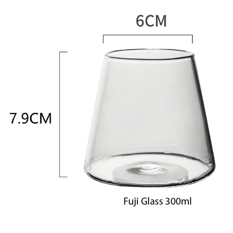 (READY STOCK)Coffee Latte Juice Wine Drink Clear Tempered Glass Cup Japanese Style IN Fujiyama