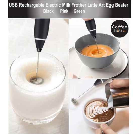 (Ready Stock)Espresso Coffee Latte Art Electronic Milk Frother USB Rechargeable Mini Blender Drink Mixer Egg Beater