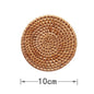 (Ready Stock)Coffee Drink Cup Woven Rattan Coaster Hand Made Nature Design Heat Insulation Decoration