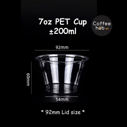 (Ready Stock)Coffee Latte Tea PET Cup Boba Bubble Milk Cup Disposable Take Away With Flat Dome Lid 12oz 16oz 20oz 24oz