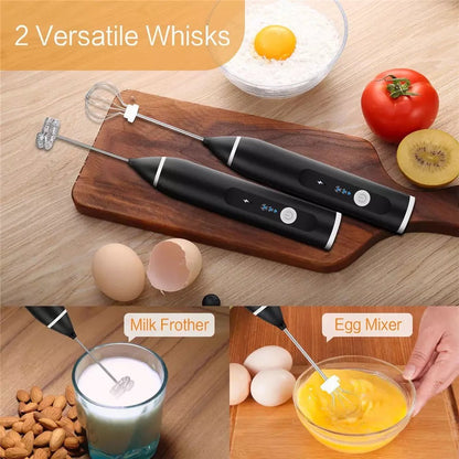 (Ready Stock)Espresso Coffee Latte Art Electronic Milk Frother USB Rechargeable Mini Blender Drink Mixer Egg Beater