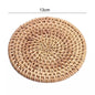 (Ready Stock)Coffee Drink Cup Woven Rattan Coaster Hand Made Nature Design Heat Insulation Decoration