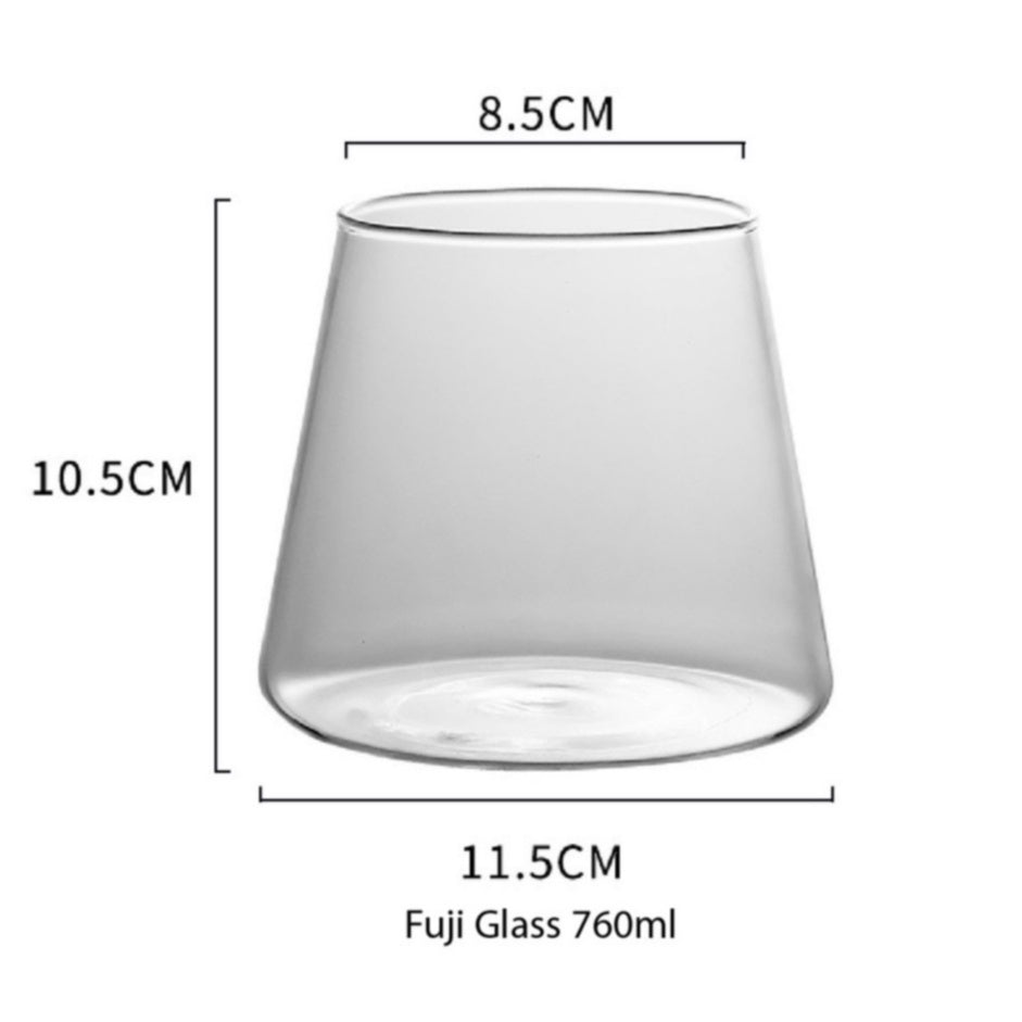 (READY STOCK)Coffee Latte Juice Wine Drink Clear Tempered Glass Cup Japanese Style IN Fujiyama