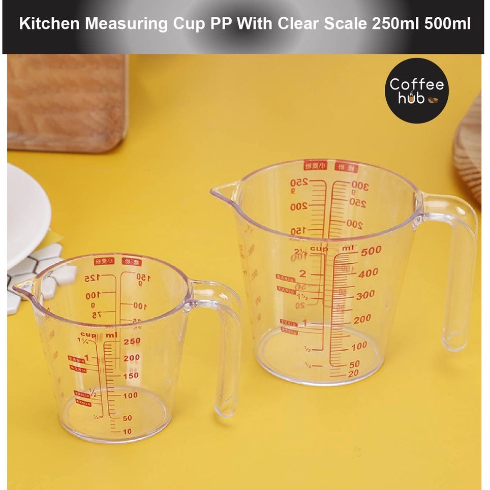 (READY STOCK)Measuring Cup Kitchen Measurement Household Baking PP Transparent With Scale 250ml 500ml