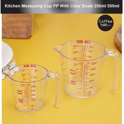 (READY STOCK)Measuring Cup Kitchen Measurement Household Baking PP Transparent With Scale 250ml 500ml