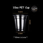 (Ready Stock)Coffee Latte Tea PET Cup Boba Bubble Milk Cup Disposable Take Away With Flat Dome Lid 12oz 16oz 20oz 24oz