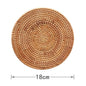 (Ready Stock)Coffee Drink Cup Woven Rattan Coaster Hand Made Nature Design Heat Insulation Decoration