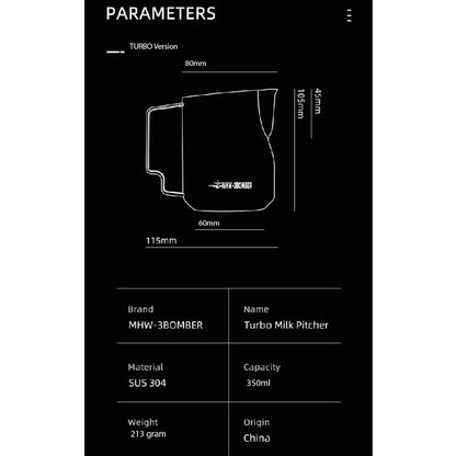 MHW-3Bomber Turbo Milk Pitcher Coffee Pitcher Frothing Pitcher 350ML 500ML Latte Art