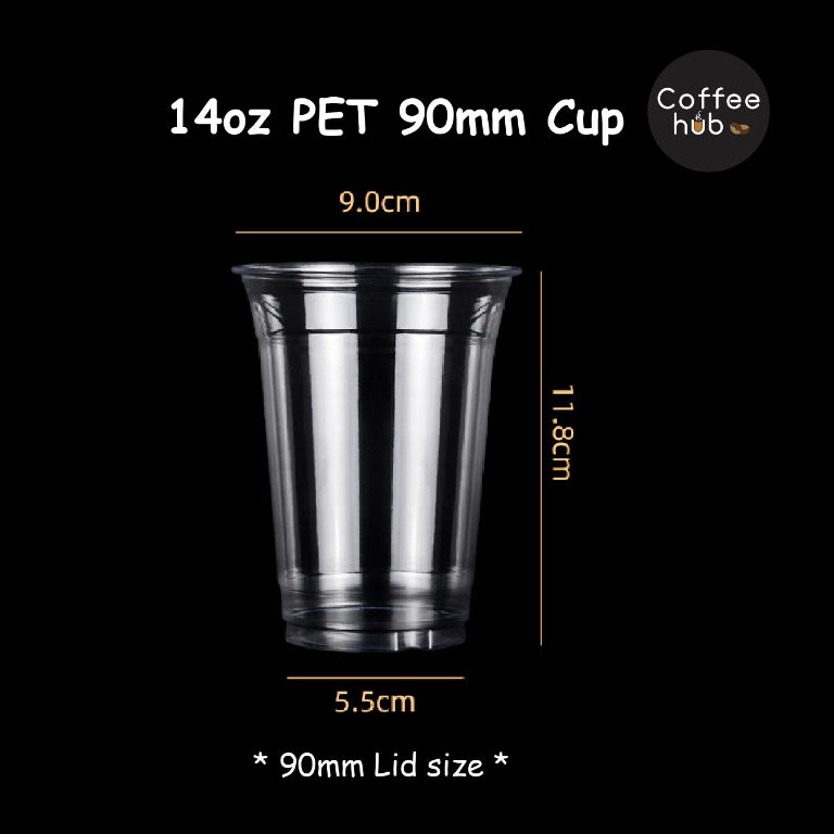 (Ready Stock)Coffee Latte Tea PET Cup Boba Bubble Milk Cup Disposable Take Away With Flat Dome Lid 12oz 16oz 20oz 24oz