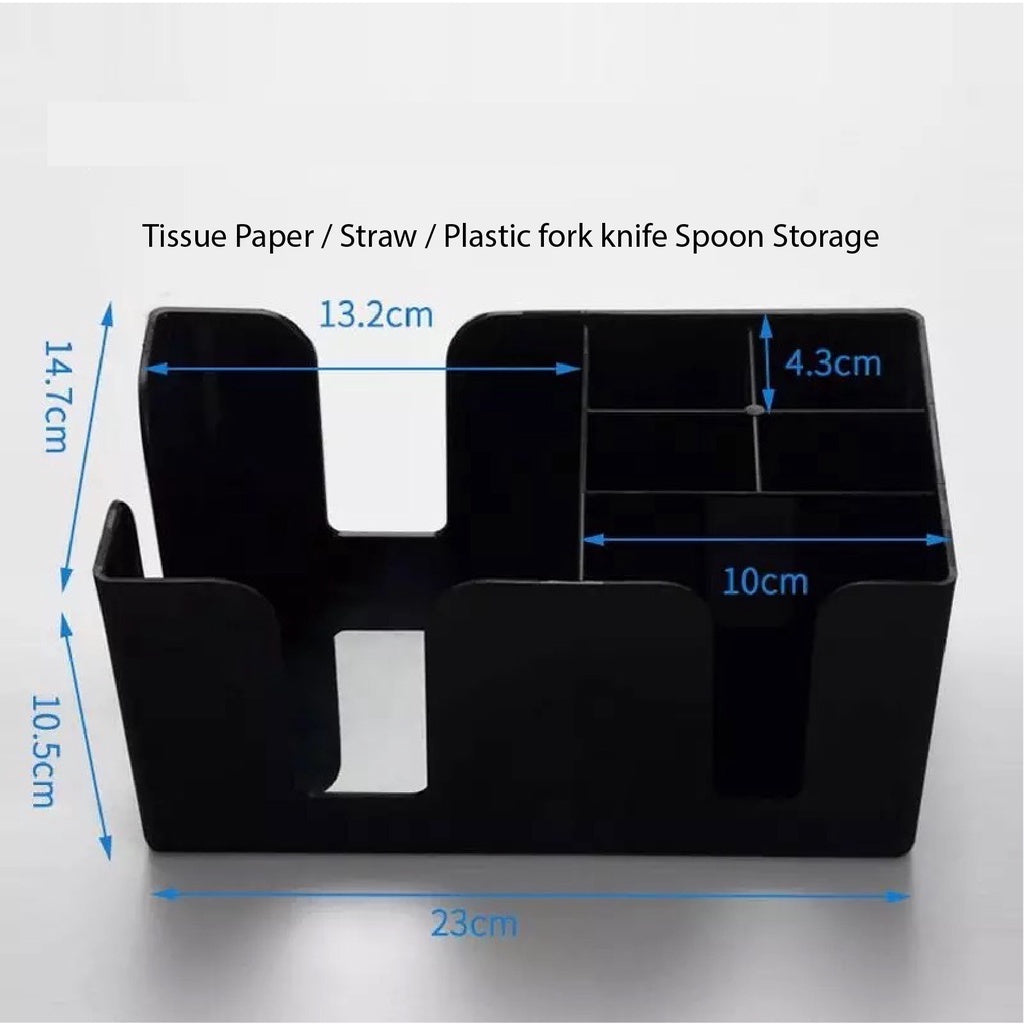 (READY STOCK)Napkin Tissue Straw Holder Box Storage Box Organizer Tidy Clean Straw Dispenser