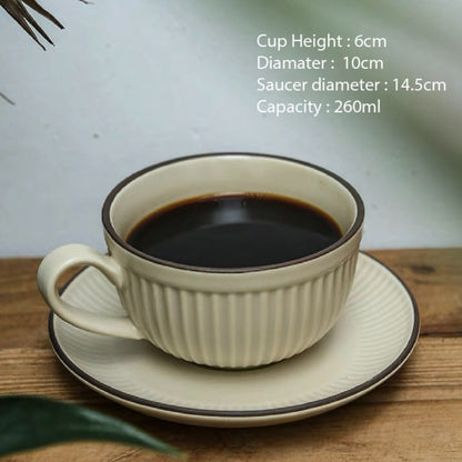 (READY STOCK)Coffee Tea Water Mug Latte Cup Handle 300ml Nordic Ceramic Japanese Style