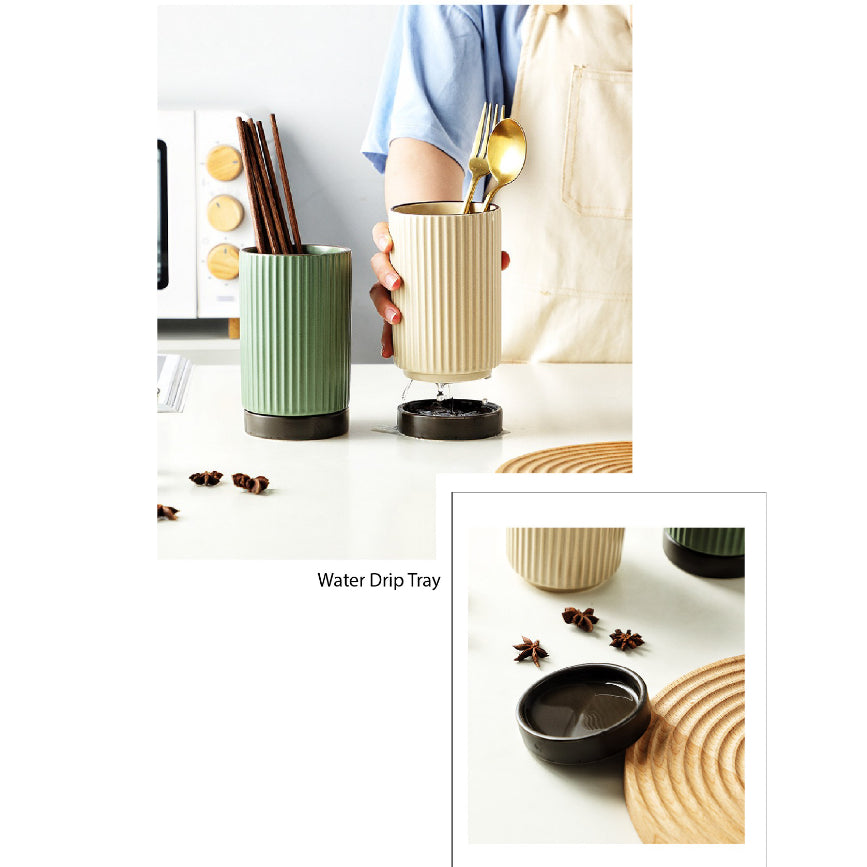 (READY STOCK)Nordic Ceramic Dish Set Household Bowl / Plate / Spoon Vertical Stripe Tableware