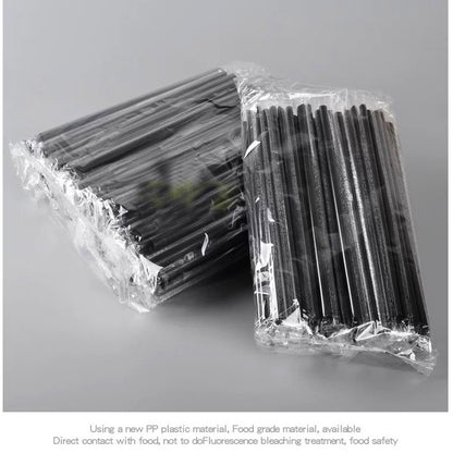 (READY STOCK)Coffee Boba Milk Tea PP Straw Café Supplies 21cm Length ±100pcs/bag 0.6cm 1.1cm(OPP Wrapped)