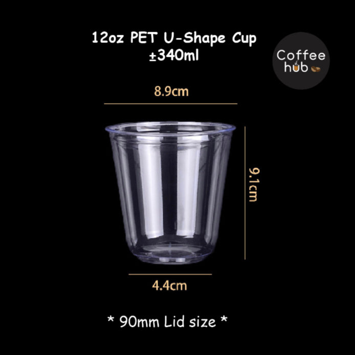 (Ready Stock)Coffee Latte Tea PET Cup Boba Bubble Milk Cup Disposable Take Away With Flat Dome Lid 12oz 16oz 20oz 24oz