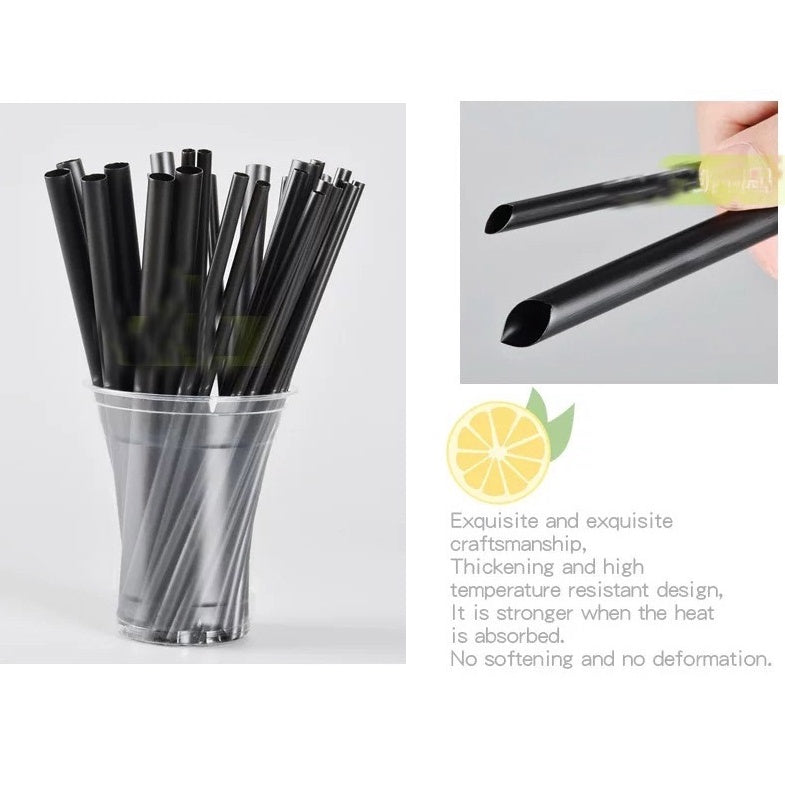 (READY STOCK)Coffee Boba Milk Tea PP Straw Café Supplies 21cm Length ±100pcs/bag 0.6cm 1.1cm(OPP Wrapped)