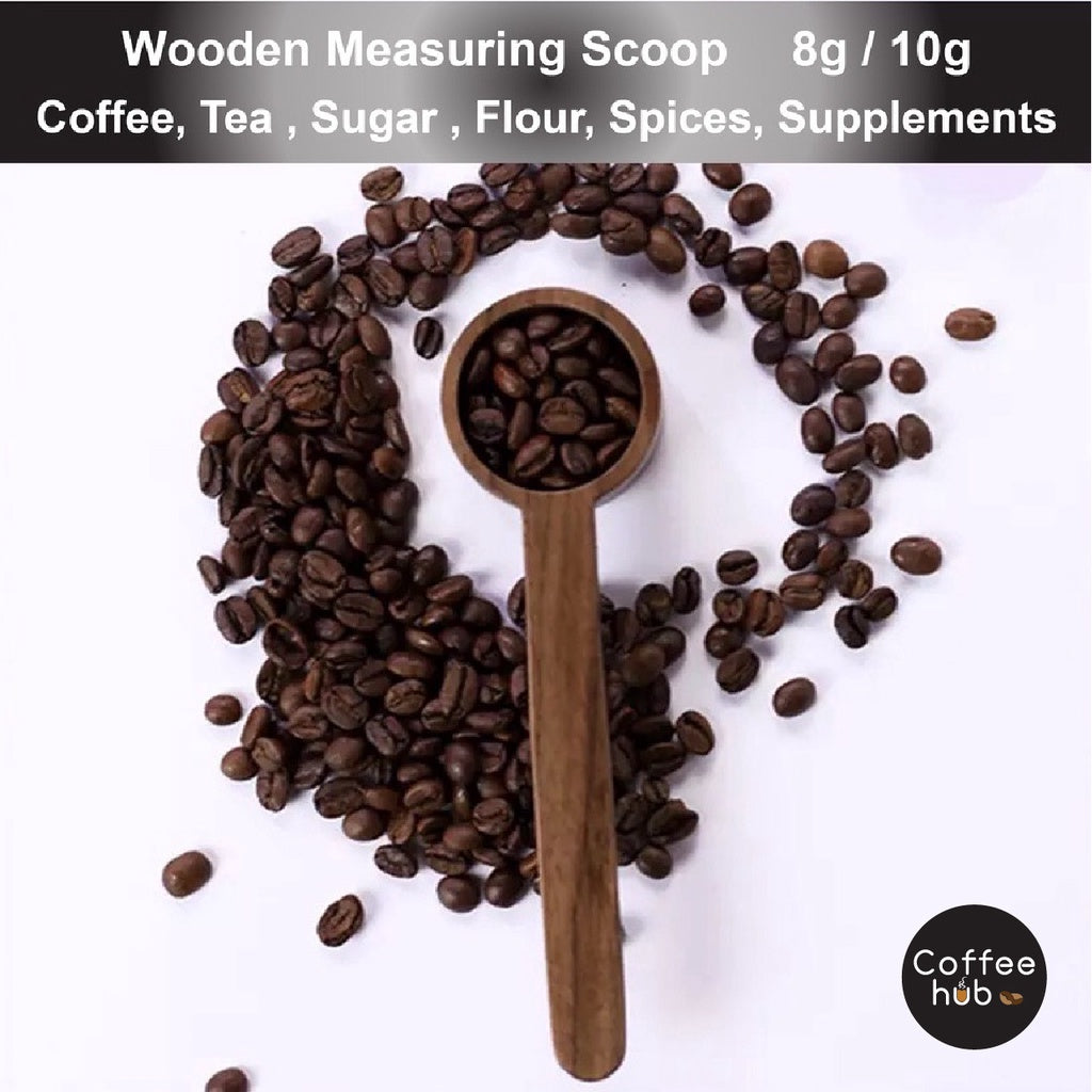 (Ready Stock)Espresso Coffee Walnut Wooden Measuring Scoop Spoon Portable for Coffee Beans Powder 8gram 10gram