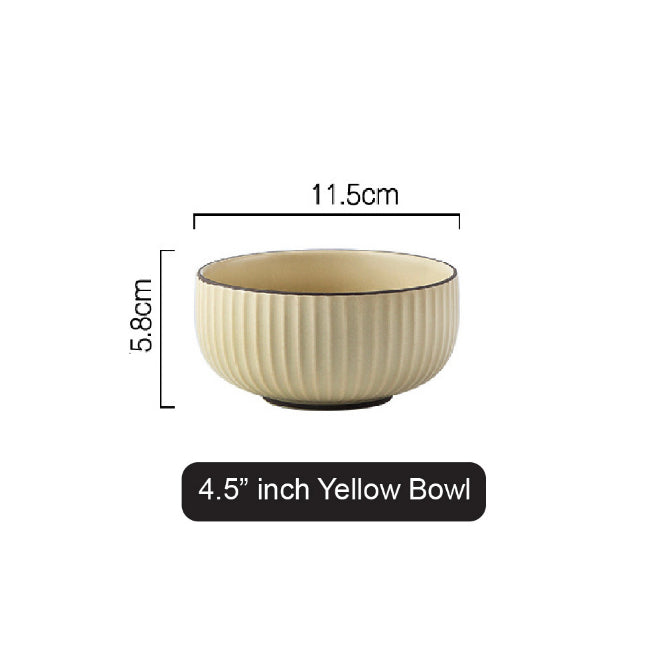 (READY STOCK)Nordic Ceramic Dish Set Household Bowl / Plate / Spoon Vertical Stripe Tableware