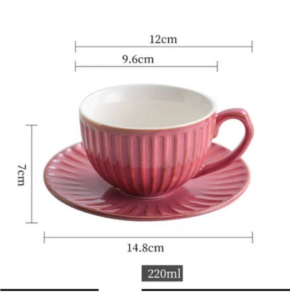 (READY STOCK)Coffee Tea Water Mug Latte Cup Handle 300ml Nordic Ceramic Japanese Style