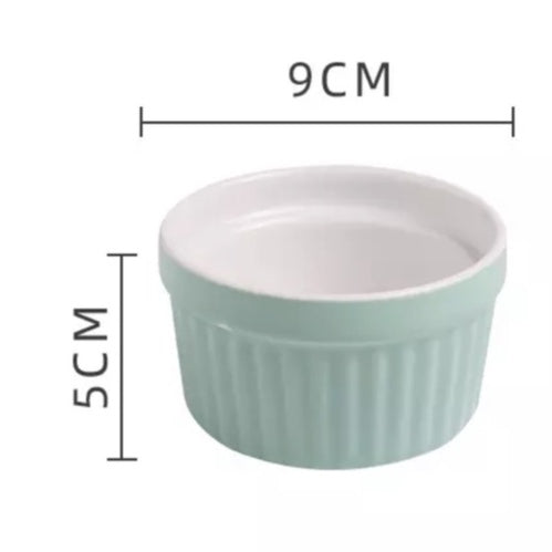 (READY STOCK)Baking Dessert Cake Caramel Pudding Bowl Ceramic Ramekins Soufflé Baking Cup Oven High Temperature