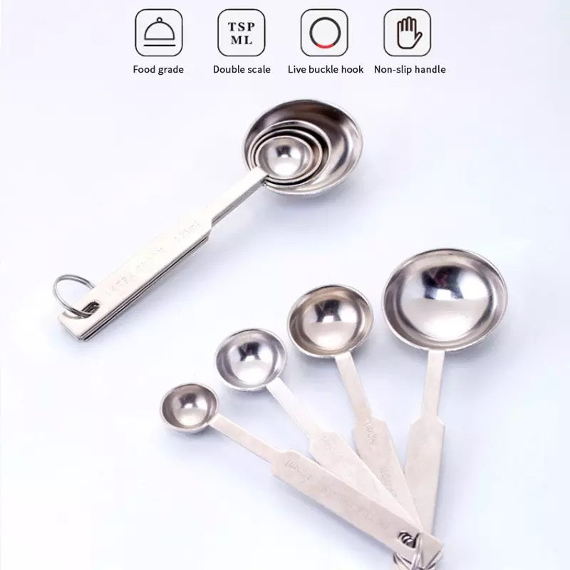 (Ready Stock)Kitchen Baking Coffee Multi Purpose Measuring Spoons Set 4/5/6 Pieces Stackable Tablespoons Various Sizes