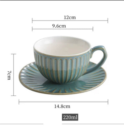 (READY STOCK)Coffee Tea Water Mug Latte Cup Handle 300ml Nordic Ceramic Japanese Style