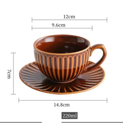 (READY STOCK)Coffee Tea Water Mug Latte Cup Handle 300ml Nordic Ceramic Japanese Style