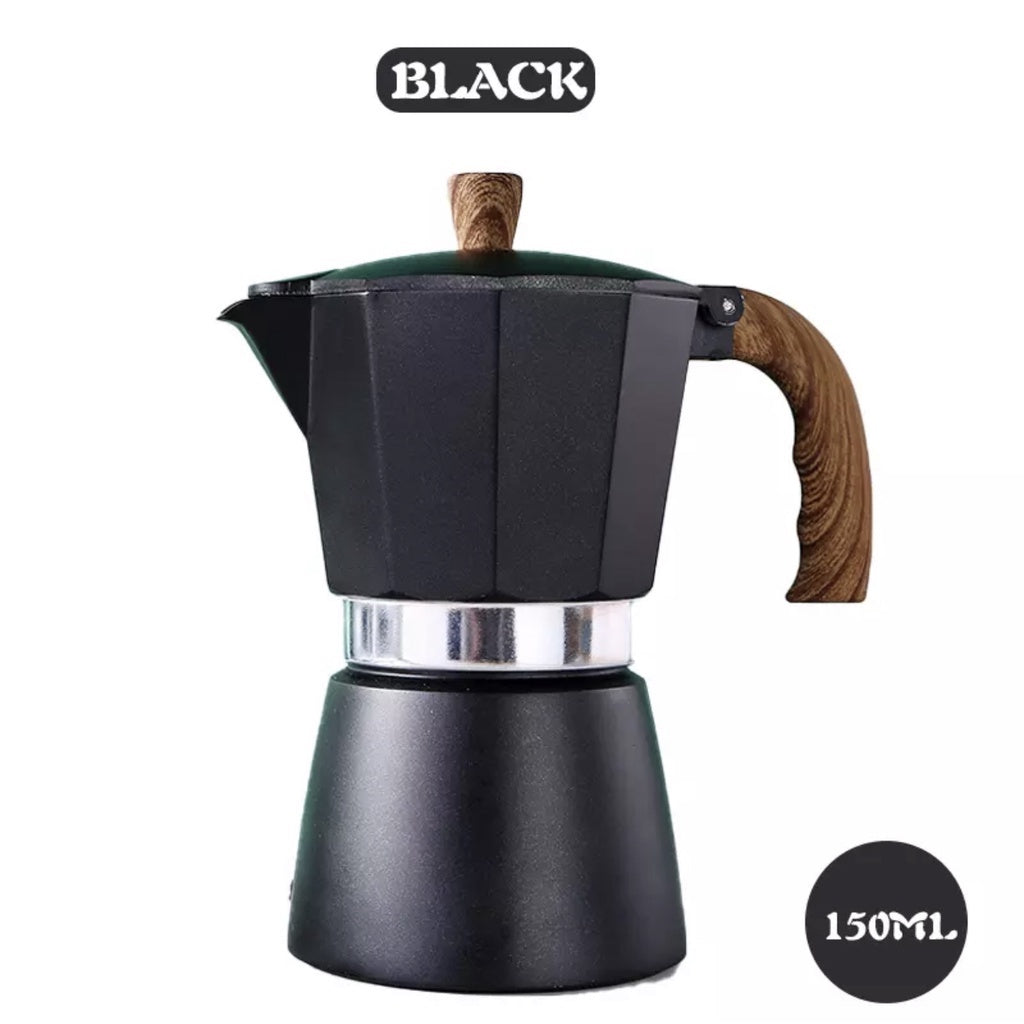 (Ready Stock)Espresso Coffee Maker Italian Style Moka Pot Stove Top 150ml 300ml Various Cols Choice Premium Quality