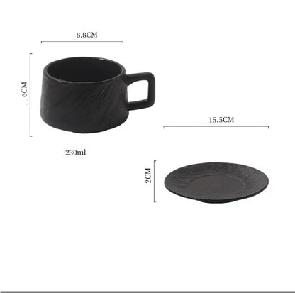 (READY STOCK)Coffee Tea Water Mug Latte Cup Handle 300ml Nordic Ceramic Japanese Style