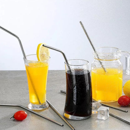 (Ready Stock)Stainless Steel Straw Tumbler Drinking Straight/ Curve Reusable Assorted Colors