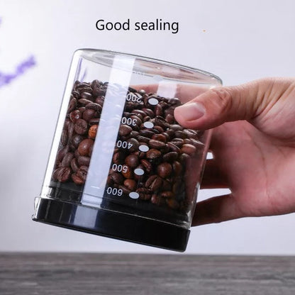 (READY STOCK)Coffee Bean Kitchen Food Seasoning Storage Tank Jar Sealed Tight Glass Canister With Bamboo and Plastic Lid