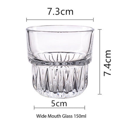 (READY STOCK)Coffee Latte Juice Wine Whisky Drink Café IN Style Clear Tempered Glass Cup Retro