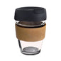 (Ready Stock)Espress Coffee Take Away Reusable Mug Cup Glass with Cork Band 12oz |340ml