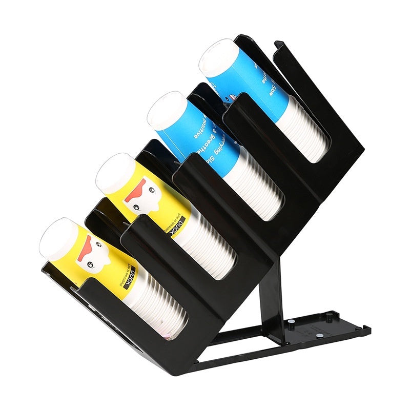 (Ready Stock)Coffee Shop Paper Cup Holder Adjustable Display Rack Disposable Cup Organizer 4 Compartment