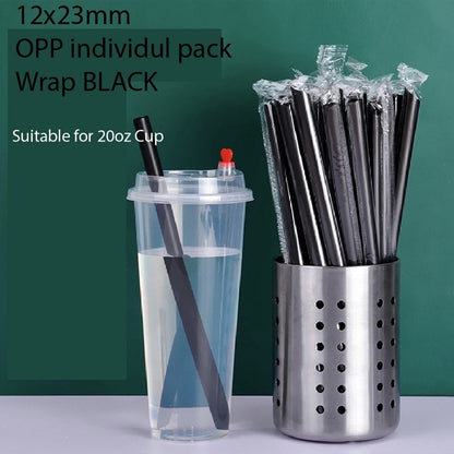 (READY STOCK)Coffee Boba Milk Tea PP Straw Café Supplies 21cm Length ±100pcs/bag 0.6cm 1.1cm(OPP Wrapped)