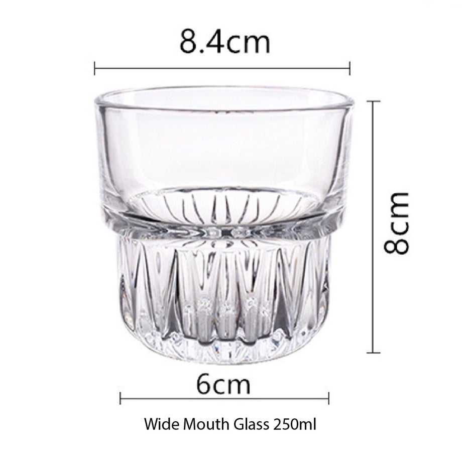 (READY STOCK)Coffee Latte Juice Wine Whisky Drink Café IN Style Clear Tempered Glass Cup Retro