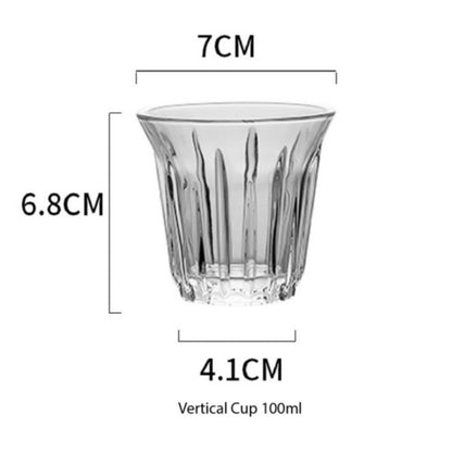 (READY STOCK)Coffee Latte Juice Wine Whisky Drink Café IN Style Clear Tempered Glass Cup Retro