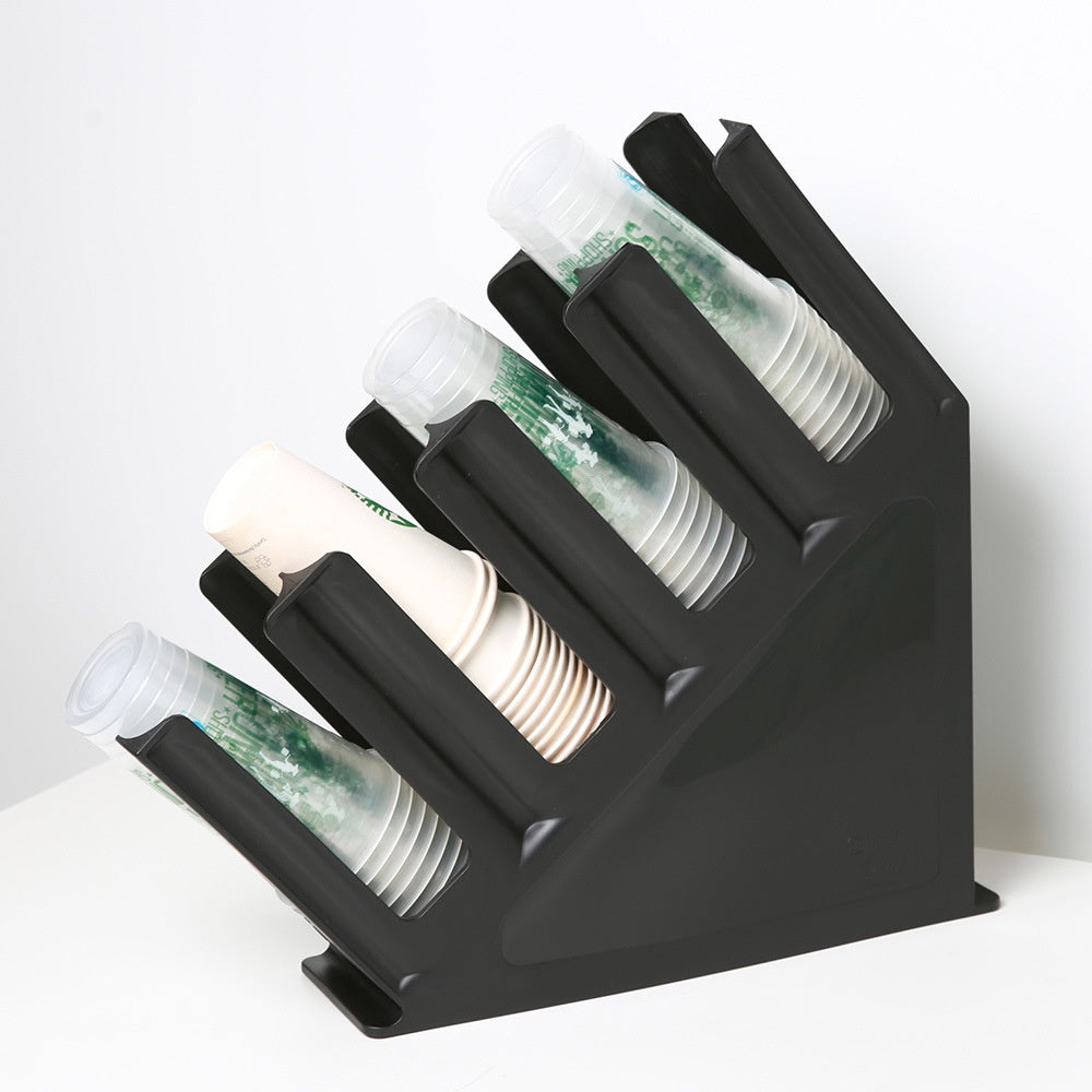 (Ready Stock)Coffee Shop Paper Cup Holder Adjustable Display Rack Disposable Cup Organizer 4 Compartment