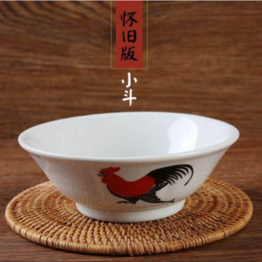 (Ready Stock)Chicken Rooster Bowl Retro Nostalgic Thickened Ceramic Soup Noodle Film Props Various Sizes