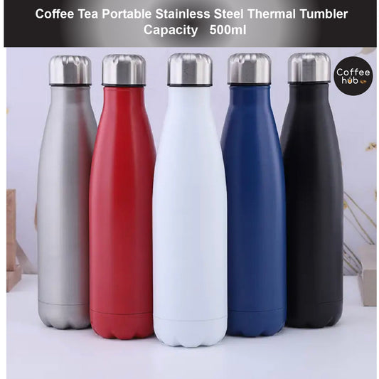 (Ready Stock)Coffee Espresso Tea Insulated Thermal Flask Tumbler 500ml Stainless Steel With Lid